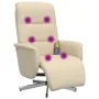 Sillón reclinable de masaje con reposapiés tela color crema by , Armchairs - Ref: Foro24-356579, Price: 231,45 €, Discount: %