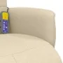 Sillón reclinable de masaje con reposapiés tela color crema by , Armchairs - Ref: Foro24-356579, Price: 231,45 €, Discount: %