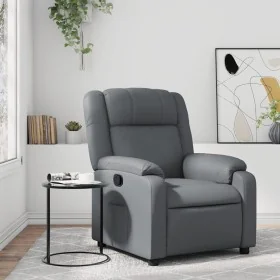 Sillón reclinable de cuero sintético gris by , Armchairs - Ref: Foro24-373525, Price: 248,53 €, Discount: %