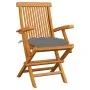 Gartenstühle 3 Stück aus massivem Teakholz mit grauen Kissen von vidaXL, Gartenstühle - Ref: Foro24-3062530, Preis: 243,25 €,...