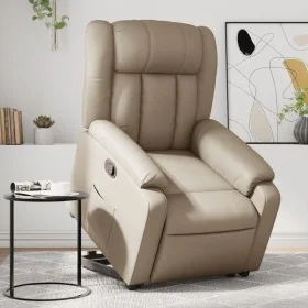 Sillón reclinable elevable cuero artificial color capuchino by , Armchairs - Ref: Foro24-3205270, Price: 308,04 €, Discount: %