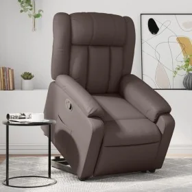 Sillón reclinable elevable cuero sintético marrón by , Armchairs - Ref: Foro24-3205266, Price: 302,43 €, Discount: %