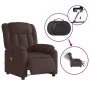 Sillón reclinable de masaje eléctrico tela marrón oscuro by , Armchairs - Ref: Foro24-3205309, Price: 285,44 €, Discount: %