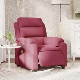 Sillón reclinable de masaje eléctrico terciopelo rojo tinto de , Sillones - Ref: Foro24-3205086, Precio: 300,30 €, Descuento: %