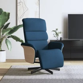 Sillón reclinable con reposapiés tela azul by , Armchairs - Ref: Foro24-356608, Price: 235,87 €, Discount: %