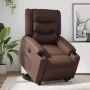 Sillón reclinable elevable eléctrico de cuero sintético marrón de , Sillones - Ref: Foro24-3206561, Precio: 389,78 €, Descuen...