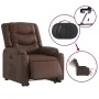 Sillón reclinable elevable eléctrico de cuero sintético marrón de , Sillones - Ref: Foro24-3206561, Precio: 389,78 €, Descuen...