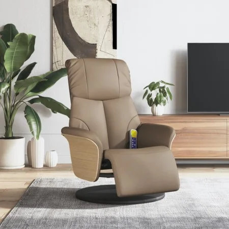 Sillón reclinable masaje reposapiés cuero sintético capuchino von , Sessel - Ref: Foro24-356636, Preis: 264,63 €, Rabatt: %