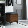 Banco con almacenaje madera ingeniería roble marrón 42x42x45 cm by , Benches for halls and storage - Ref: Foro24-835136, Pric...