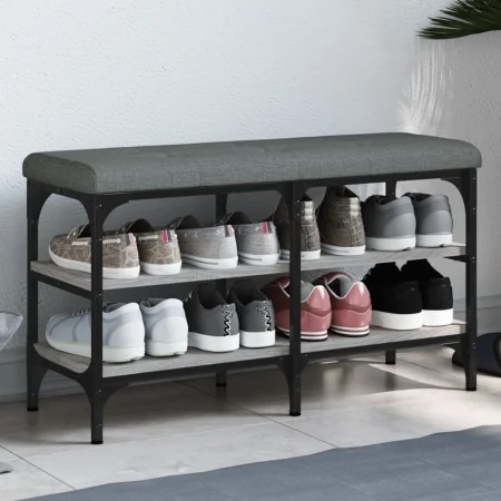 Banco zapatero madera de ingeniería gris Sonoma 82x32x47 cm von , Bänke für Hallen und Lager - Ref: Foro24-835160, Preis: 60,...