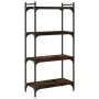 Librería 4 estantes madera ingeniería roble ahumado 60x30x120cm de , Librerías y estanterías - Ref: Foro24-837654, Precio: 49...