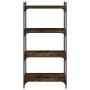 Librería 4 estantes madera ingeniería roble ahumado 60x30x120cm de , Librerías y estanterías - Ref: Foro24-837654, Precio: 49...