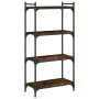Librería 4 estantes madera ingeniería roble ahumado 60x30x120cm de , Librerías y estanterías - Ref: Foro24-837654, Precio: 49...