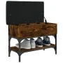 Banco zapatero madera de ingeniería roble ahumado 62x32x45 cm von , Bänke für Hallen und Lager - Ref: Foro24-835169, Preis: 5...