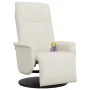 Sillón reclinable masaje con reposapiés cuero sintético crema by , Armchairs - Ref: Foro24-356513, Price: 232,77 €, Discount: %