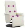 Sillón reclinable masaje con reposapiés cuero sintético crema by , Armchairs - Ref: Foro24-356513, Price: 232,77 €, Discount: %