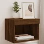 Mesita de noche de pared con luces LED roble marrón by , TV Furniture - Ref: Foro24-837125, Price: 40,45 €, Discount: %