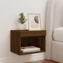 Mesita de noche de pared con luces LED roble marrón by , TV Furniture - Ref: Foro24-837125, Price: 40,45 €, Discount: %