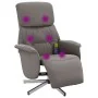 Sillón reclinable de masaje con reposapiés tela gris taupe by , Armchairs - Ref: Foro24-356674, Price: 200,85 €, Discount: %