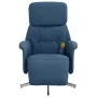 Sillón reclinable de masaje con reposapiés tela azul by , Armchairs - Ref: Foro24-356676, Price: 200,62 €, Discount: %