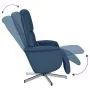 Sillón reclinable de masaje con reposapiés tela azul by , Armchairs - Ref: Foro24-356676, Price: 200,62 €, Discount: %