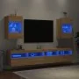Muebles TV de pared luces LED 2 uds roble Sonoma 40x30x60,5 cm von , TV-Möbel - Ref: Foro24-837083, Preis: 92,15 €, Rabatt: %