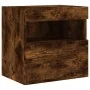 Muebles TV de pared luces LED 2 uds roble ahumado 40x30x40 cm by , TV Furniture - Ref: Foro24-837178, Price: 63,13 €, Discoun...