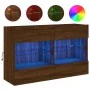Mueble TV de pared con luces LED roble marrón 98,5x30x60,5 cm by , TV Furniture - Ref: Foro24-837112, Price: 93,01 €, Discoun...