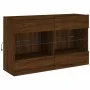 Mueble TV de pared con luces LED roble marrón 98,5x30x60,5 cm by , TV Furniture - Ref: Foro24-837112, Price: 93,01 €, Discoun...