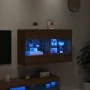 Mueble TV de pared con luces LED roble marrón 98,5x30x60,5 cm by , TV Furniture - Ref: Foro24-837112, Price: 93,01 €, Discoun...