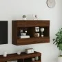 Mueble TV de pared con luces LED roble marrón 98,5x30x60,5 cm by , TV Furniture - Ref: Foro24-837112, Price: 93,01 €, Discoun...