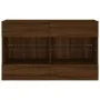 Mueble TV de pared con luces LED roble marrón 98,5x30x60,5 cm by , TV Furniture - Ref: Foro24-837112, Price: 93,01 €, Discoun...