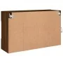 Mueble TV de pared con luces LED roble marrón 98,5x30x60,5 cm by , TV Furniture - Ref: Foro24-837112, Price: 93,01 €, Discoun...