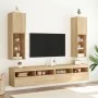 Muebles de TV con luces LED 2 uds roble Sonoma 30,5x30x102 cm von , TV-Möbel - Ref: Foro24-837020, Preis: 103,35 €, Rabatt: %