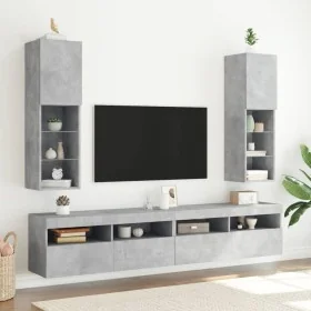 Muebles de TV con luces LED 2 uds gris hormigón 30,5x30x102 cm von , TV-Möbel - Ref: Foro24-837022, Preis: 102,95 €, Rabatt: %