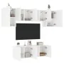 Muebles de TV de pared 6 piezas madera de ingeniería blanco by , TV Furniture - Ref: Foro24-3216439, Price: 219,17 €, Discoun...