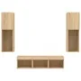 Muebles TV pared con LED 5 pzas madera ingeniería roble Sonoma by , TV Furniture - Ref: Foro24-3216606, Price: 160,92 €, Disc...