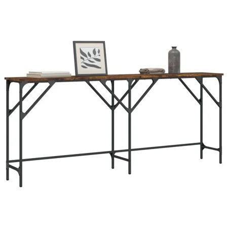 Mesa consola madera de ingeniería roble ahumado 180x29x75 cm by , Side tables - Ref: Foro24-837764, Price: 58,07 €, Discount: %