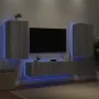 Muebles TV pared con LED 4 pzas madera ingeniería gris Sonoma von , TV-Möbel - Ref: Foro24-3216851, Preis: 198,55 €, Rabatt: %