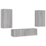Muebles TV pared con LED 4 pzas madera ingeniería gris Sonoma von , TV-Möbel - Ref: Foro24-3216851, Preis: 198,55 €, Rabatt: %