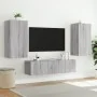 Muebles TV pared con LED 4 pzas madera ingeniería gris Sonoma von , TV-Möbel - Ref: Foro24-3216851, Preis: 198,55 €, Rabatt: %