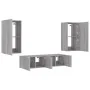 Muebles TV pared con LED 4 pzas madera ingeniería gris Sonoma von , TV-Möbel - Ref: Foro24-3216851, Preis: 198,55 €, Rabatt: %