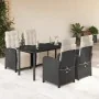 Set de muebles jardín 5 pzas con cojines ratán sintético negro by , Garden sets - Ref: Foro24-3212524, Price: 695,82 €, Disco...