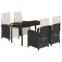 Set de muebles jardín 5 pzas con cojines ratán sintético negro by , Garden sets - Ref: Foro24-3212524, Price: 695,82 €, Disco...