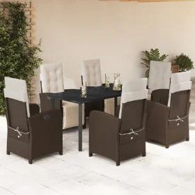 Set comedor de jardín 7 pzas con cojines ratán sintético marrón by , Garden sets - Ref: Foro24-3212553, Price: 972,13 €, Disc...