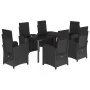 Set de comedor de jardín 7 pzas y cojines ratán sintético negro de , Conjuntos de jardín - Ref: Foro24-3212539, Precio: 883,4...