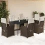Set comedor de jardín 7 pzas con cojines ratán sintético marrón by , Garden sets - Ref: Foro24-3212547, Price: 1,00 €, Discou...