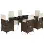 Set comedor de jardín 7 pzas con cojines ratán sintético marrón by , Garden sets - Ref: Foro24-3212547, Price: 1,00 €, Discou...