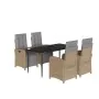 Set comedor de jardín 5 pzas con cojines ratán sintético beige de , Conjuntos de jardín - Ref: Foro24-3212587, Precio: 732,06...