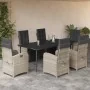 Set comedor jardín 7 pzas y cojines ratán sintético gris claro von , Gartensets - Ref: Foro24-3212603, Preis: 1,00 €, Rabatt: %